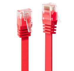 Lindy Câble réseau Plat Rouge Cat.6A U/UTP, 1m