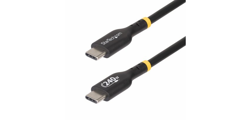 StarTech.com Câble de Charge USB-C de 1m, Charge et Synchronisation, 240W (5A) PD EPR, Câble de Charge USB 2.0 pour Ordinateur Portable, Certifié USB-IF , Gaine TPE - Cordon de Charge USB C Noir