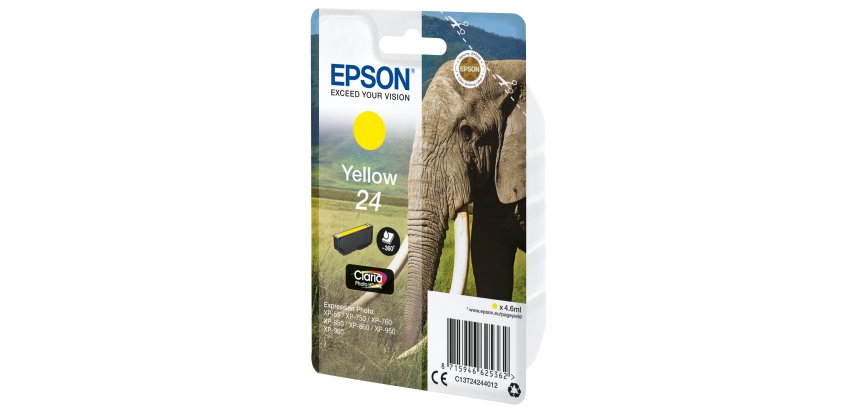 Epson Elephant 24 Claria Photo HD Single Yellow Ink
