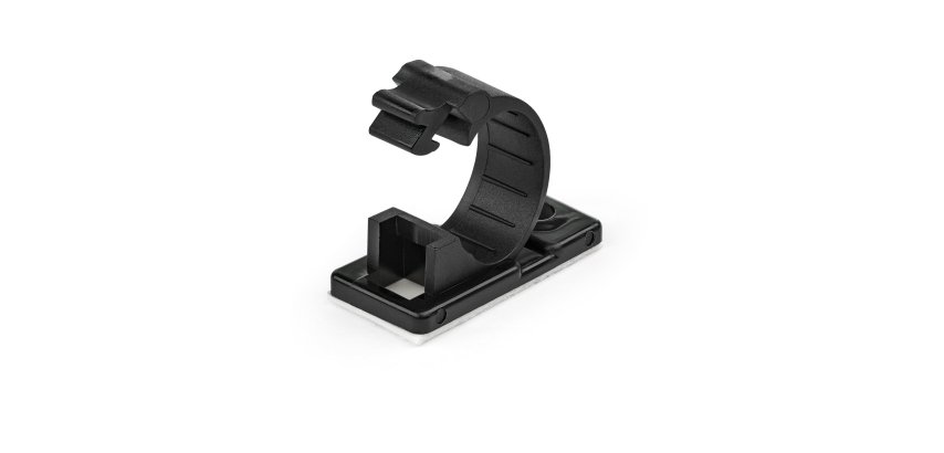 StarTech.com 100 Pinces Attache Câbles Adhésives Noir, Organiseur Câbles Réseau/Ethernet/Bureau/Ordinateur, Range Câbles Bureau Autocollant, Pince Nylon Autocollante Ignifugée UL/94V-2