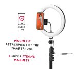 Aro selfie Celly CLICKGHOSTUSB con trípode Smartphone  Negro