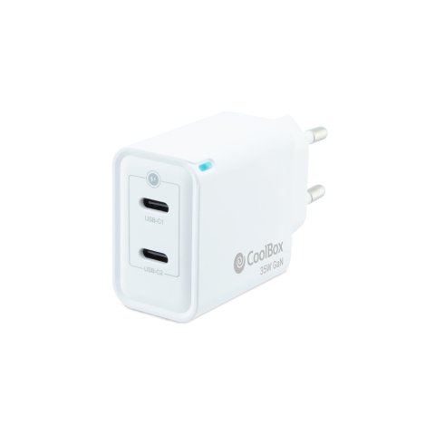 CoolBox CARGADOR GAN 35W USB-C/USB-C PARED