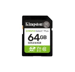 Kingston Technology 64 GB SDXC Canvas Select Plus Gen3 100 MB/s C10 UHS-I U1 V10