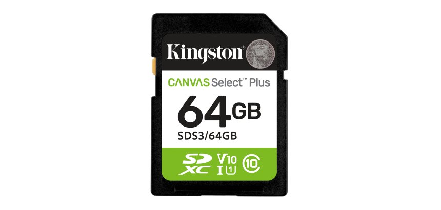 Kingston Technology 64 GB SDXC Canvas Select Plus Gen3 100 MB/s C10 UHS-I U1 V10