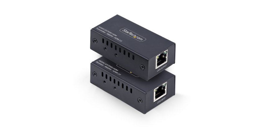 StarTech.com Prolongateur HDMI sur CAT5e/CAT6, 4K 60Hz, Jusqu'à 60m, Kit Émetteur et Récepteur, Alimentation par Câble, Facteur de Forme Compact
