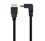 AISENS Cable HDMI V2.0 Acodado Premium Alta Velocidad / HEC 4K@60Hz 18Gbps, A/M-A/M, Negro, 1.0m