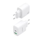 AISENS Cargador GaN 45W, 1xUSB-C PD3.0 QC4.0, 1xUSB-A QC3.0, Blanco