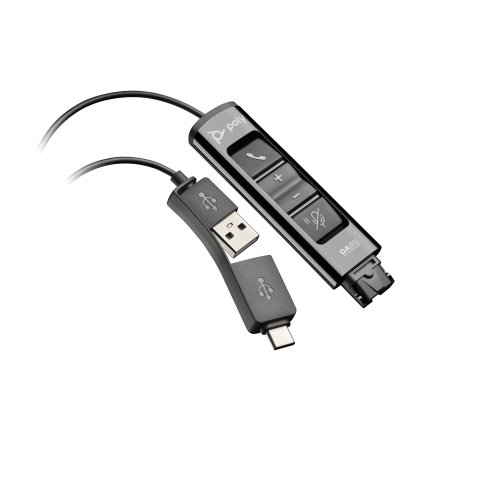 HP Poly Adaptador negro DA85 USB a QD compatible con TAA