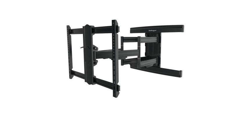 StarTech.com Support Mural TV pour Écrans VESA jusqu'à 100" - Support Mural TV à Profil Bas et à Mouvement Complet pour Grands Écrans - Support Articulé Réglable en Inclinaison et en Pivotement, Très Résistant