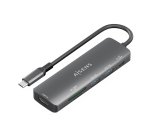 AISENS USB-C Dock 6 en 1, USB-C A, 1x HDMI, 2x USB-A, 1x USB-C PD 100W, 1x SD, 1x MicroSD, Gris, 15cm