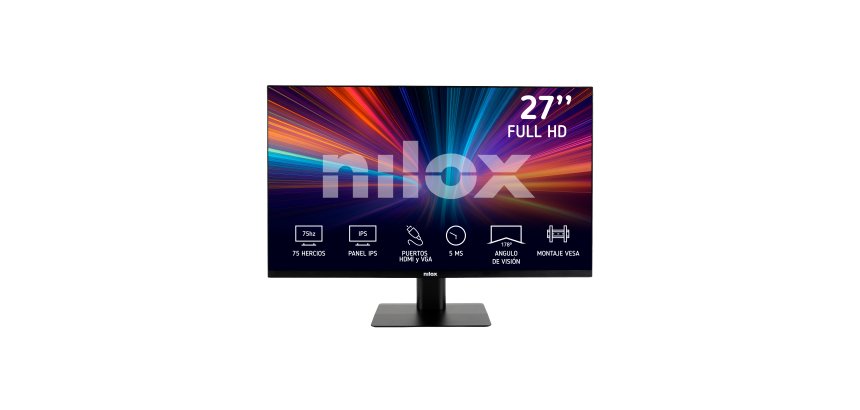 Pantalla monitor para PC 68,6 cm 27" Nilox NXM27FHD11 LED IPS FHD 75HZ 16:9 5MS HDMI/VGA-1920 x 1080 Pixeles Full HD
