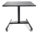 StarTech.com Mobile Standing Desk - Portable Sit Stand Ergonomic Height Adjustable Cart on Wheels - Rolling Computer/Laptop Workstation Table with Locking One-Touch Lift for Teacher/Student