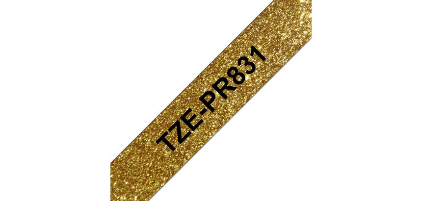 Brother TZE-PR831 labelprinter-tape Zwart op goud