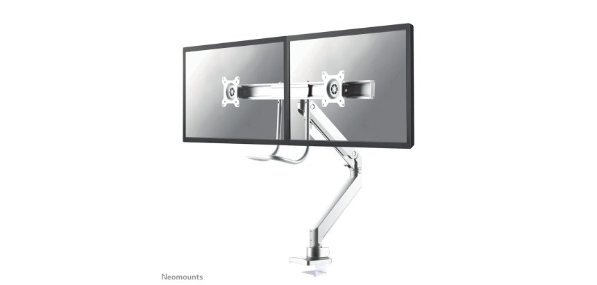 Neomounts NM-D775DXWHITE Support d'écran à fixer 10-32" - ressort à gaz - Topfix - arrêt 180°