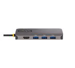 StarTech.com Adaptador Multipuertos USB C, de Vídeo HDMI de 4K y 60Hz, Hub USB-A 3.2 de 3 Puertos de 5Gbps, Entrega de Alimentación PD de 100W, GbE, Docking Station de Viajes