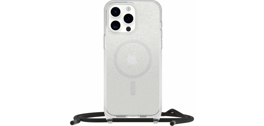 OtterBox React Series Necklace MagSafe voor iPhone 15 Pro Max, Stardust (Clear Glitter)
