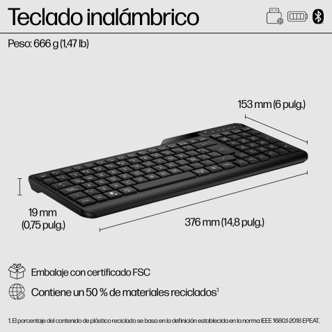 HP Teclado inalámbrico de modo dual 475