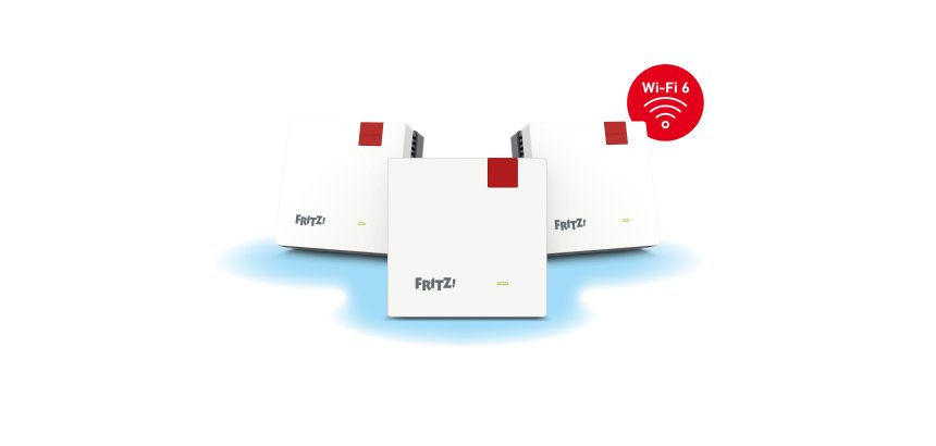Mesh Set FRITZMESH SET 1600 3-PACK EDITION INTERNATIONAL Dual-band (2.4 GHz / 5 GHz) Wi-Fi 6 (802.11ax) Red, White Internal