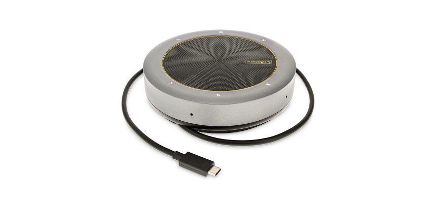 StarTech.com USB-C Speakerphone Docking Station, Mini Portable Conference Speaker and Audio Dock, USB-C to VGA/4K HDMI, 2x USB-A Hub, Mic/Speaker, Teams/Zoom/Softphone Speakerphone