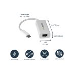 StarTech.com USB-C to Gigabit Ethernet Adapter, White, Thunderbolt 3 Compatible, Windows & Mac, RJ45 LAN Network Converter