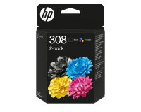 HP Paquete de 2 Cartuchos de Tinta Original 308 negra/tricolor
