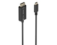 AISENS Cable Conversor Bidireccional USB-C A DISPLAYPORT 8K@60Hz, USB-C/M-DP/M, Negro, 1.8m