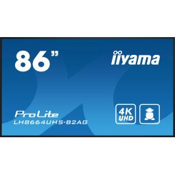 iiyama LH8664UHS-B2AG affichage de messages Écran plat de signalisation numérique 2,18 m (86") Wifi 500 cd/m² 4K Ultra HD Noir Intégré dans le processeur Android 24/7