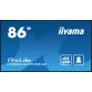 iiyama LH8664UHS-B2AG Écran d'affichage dynamique Écran plat de signalisation numérique 2,18 m (86") Wifi 500 cd/m² 4K Ultra HD Noir Intégré dans le processeur Android 24/7