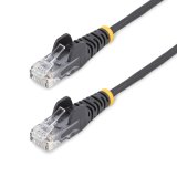 StarTech.com 3 m Cat6-Kabel - Schlankes Cat6-Patchkabel - Schwarz - Snagless RJ45-Anschlusse - Gigabit-Ethernet-Kabel - 28 AWG - Patch-Kabel