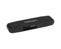 StarTech.com USB C and USB 3.0 SD Card Reader, USB Memory Card Reader, SD, microSD, MMC, UHS-I, USB-C & USB-A Card Adapter - Works with any Operating System
