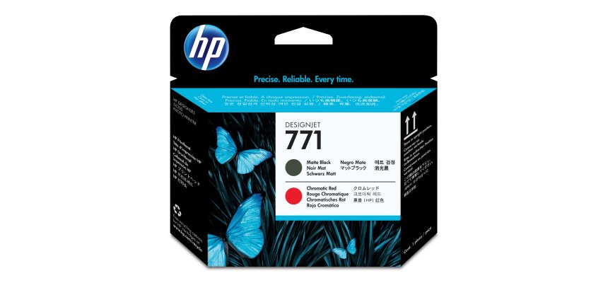 HP 771 Matte Black/Chromatic Red DesignJet Printhead