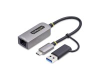 StarTech.com Adaptador de Red Ethernet USB Tipo C a RJ45 - Adaptador de Red USB-C con Conversor USB-A - NBASE-T - USB 3.1 - Compatible con Thunderbolt - para Windows y Mac