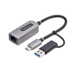 StarTech.com 2.5GbE USB-C to Ethernet Adapter with USB-A Converter, NBASE-T NIC, USB 3.0 Type-C 2.5/1G Multi Speed Network, Thunderbolt Compatible, Windows & Mac