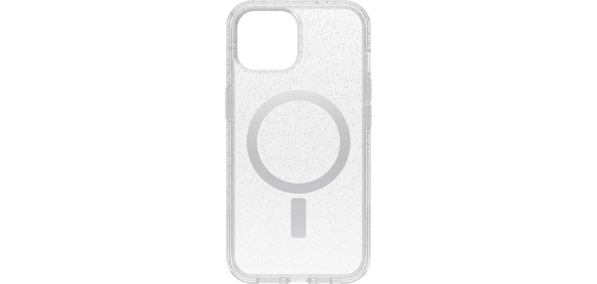 OtterBox Symmetry Series Clear pour MagSafe pour iPhone 15, Stardust (Clear Glitter)