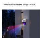 Imou Cruiser Dual 2 Pro Telecamera da esterno, motorizzata, doppia ottica 4MP+4MP, visione notturna a colori, conversazione bidirezionale, rilevamento umano/veicolo AI, tracciamento intelligente, faretto e sirena, deterrenza attiva con luci rosse e blu, r