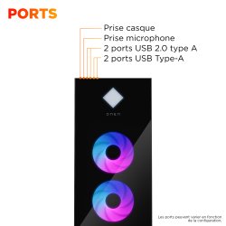 HP OMEN by 45L Gaming Desktop GT22-3066nf Intel Core Ultra 9 285K 128 Go DDR5-SDRAM NVIDIA GeForce RTX 5070 Ti Windows 11 Home Tower PC AI PC Noir