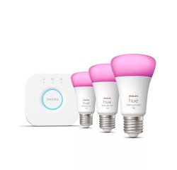 Philips Hue White and colour ambience Starter kit: 3 E27 smart bulbs (1100)