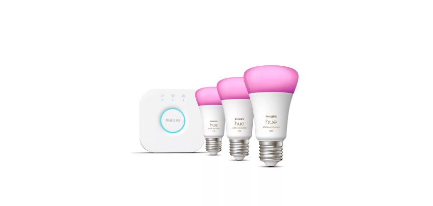 Philips Hue White and colour ambience Starter kit: 3 E27 smart bulbs (1100)