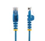 StarTech.com Câble Ethernet CAT6 Bleu Fin de 5m, Sans Accroc, 100W PoE, UTP, LSZH, Fil de Cuivre Pur 28AWG, Cordon Patch Réseau RJ45 avec Serre-Câble, Contrôlé Fluke