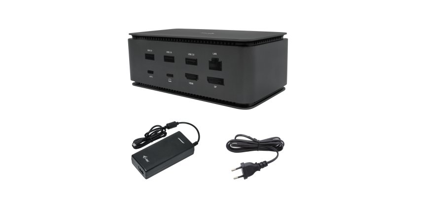 i-tec Metal USB4 Docking station Dual 4K HDMI DP with Power Delivery 80 W + Universal Charger 100 W
