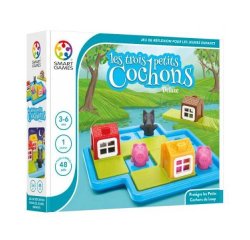 Jeu interdacta les 3 petits cochons 1 plateau + 3 maisons + 3 cochons + 1 loup + 1      livret + 1 livre avec le