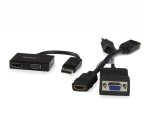 StarTech.com Adaptateur audio / vidéo de voyage - Convertisseur 2-en-1 DisplayPort vers HDMI ou VGA - Noir