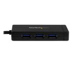 StarTech.com 3-Port USB-C Hub with Gigabit Ethernet - USB-C to 3x USB-A - USB 3.0 (5Gbps) - Includes Power Adapter - TAA