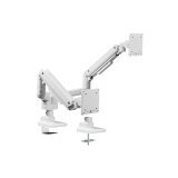 Equip 17"-35" Heavy-Duty Dual Monitor Desk Mount Bracket, White
