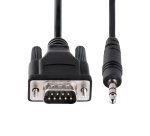 StarTech.com 3ft (1m) DB9 to 3.5mm Serial Cable for Serial Device Configuration, RS232 DB9 Male to 3.5mm Cable Used for Calibrating Projectors, Digital Signage, TVs via Audio Jack