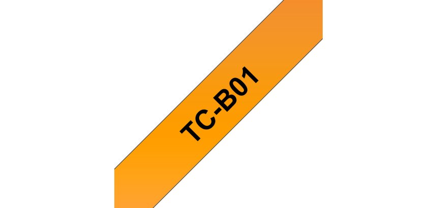 Brother TC-B01 labelprinter-tape Zwart op fluorescerend oranje