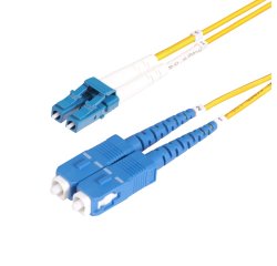 StarTech.com Cable de Fibra Óptica LC a SC (UPC) OS2 Monomodo 9/125µm 100G LSZH Dúplex de 1m - Low Insertion Loss - Resistente a Dobleces - Cable de Conexión de Parcheo LSZH