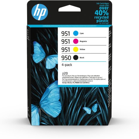 HP 950 Pack de 4 cartouches d'encre noire/951 Pack de 4 cartouches d'encre cyan/magenta/jaune authentiques