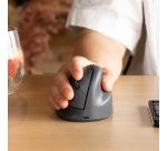 Souris ergonomique verticale sans fil rechargeable R-Go HE Basic droitier gris - taille M