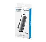 AISENS USB-C Dock 7 en 1, USB-C A, 1x HDMI, 3x USB-A, 1x USB-C PD 100W, 1x SD, 1x MicroSD, Gris, 15cm